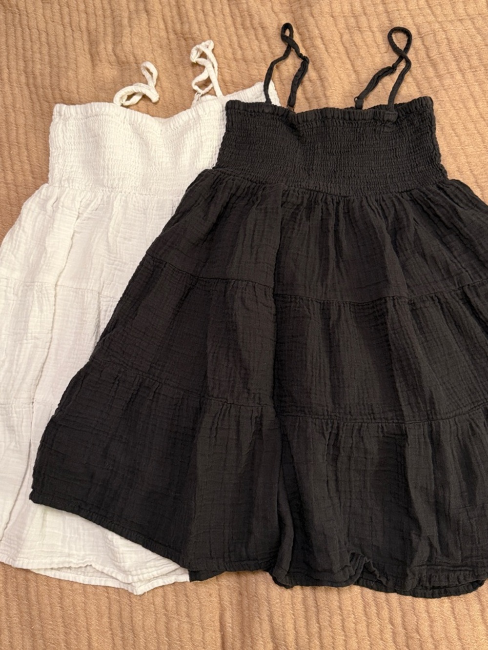 BUNDLE! H&M Tiered Smocked Gauze Sundresses - Black & White